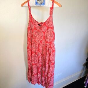 Torrid Coral Medallion Cutout Challis Dress, Size 2 (Plus) 2x